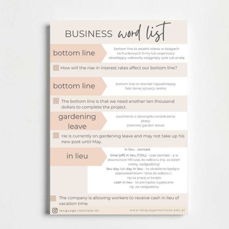 Zwroty biznesowe, których nie możesz pominąć w trakcie nauki cz1