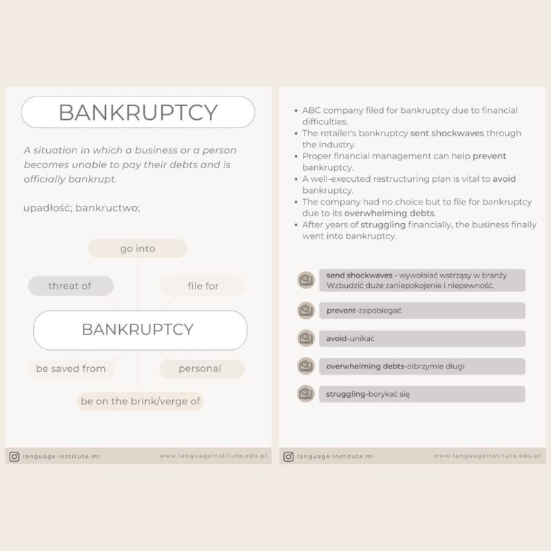 Business English. mini lekcja 6: BANKRUPTCY