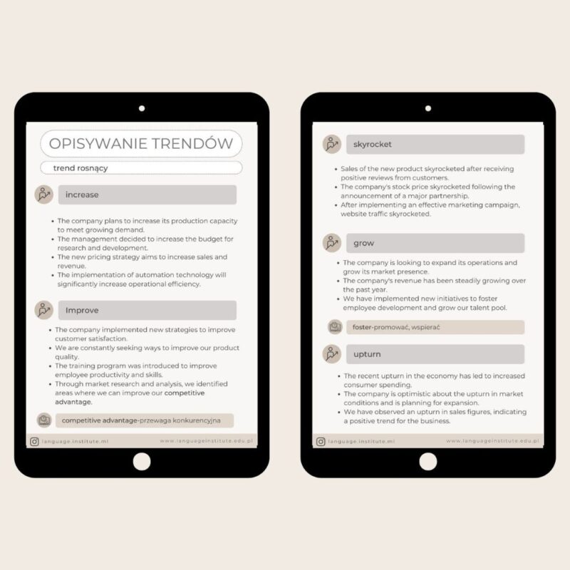 Business English. mini lekcja 7: OPISYWANIE TRENDÓW cz1.