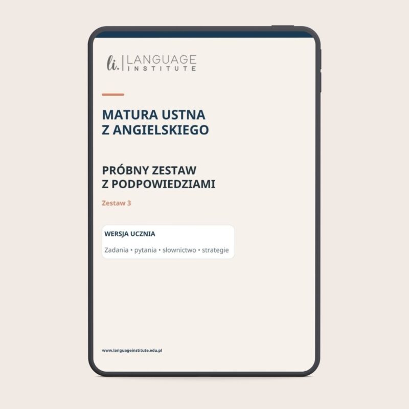Matura ustna z angielskiego – próbny zestaw #1 egzaminacyjny z podpowiedziami PDF
